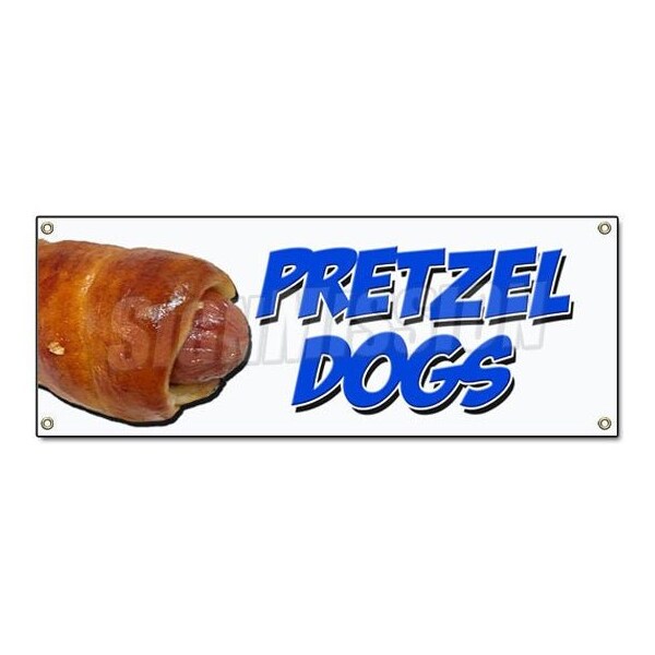 PRETZEL DOGS BANNER SIGN soft pretzel hot dog signs baked homemade